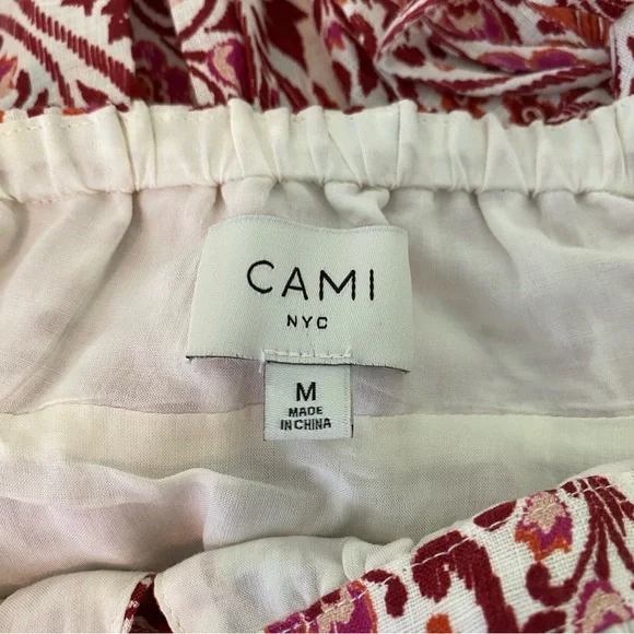 Cami NYC Doris Damask Floral Sleeveless Linen Maxi Dress Red - Picture 9 of 10